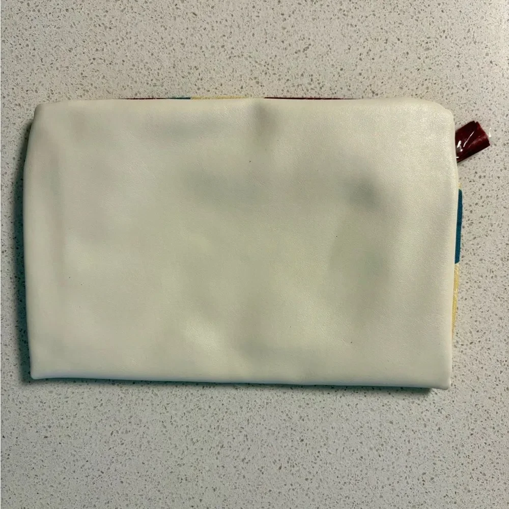 Rachel Pally Reversible Leather and Canvas Zippered Clutch I5